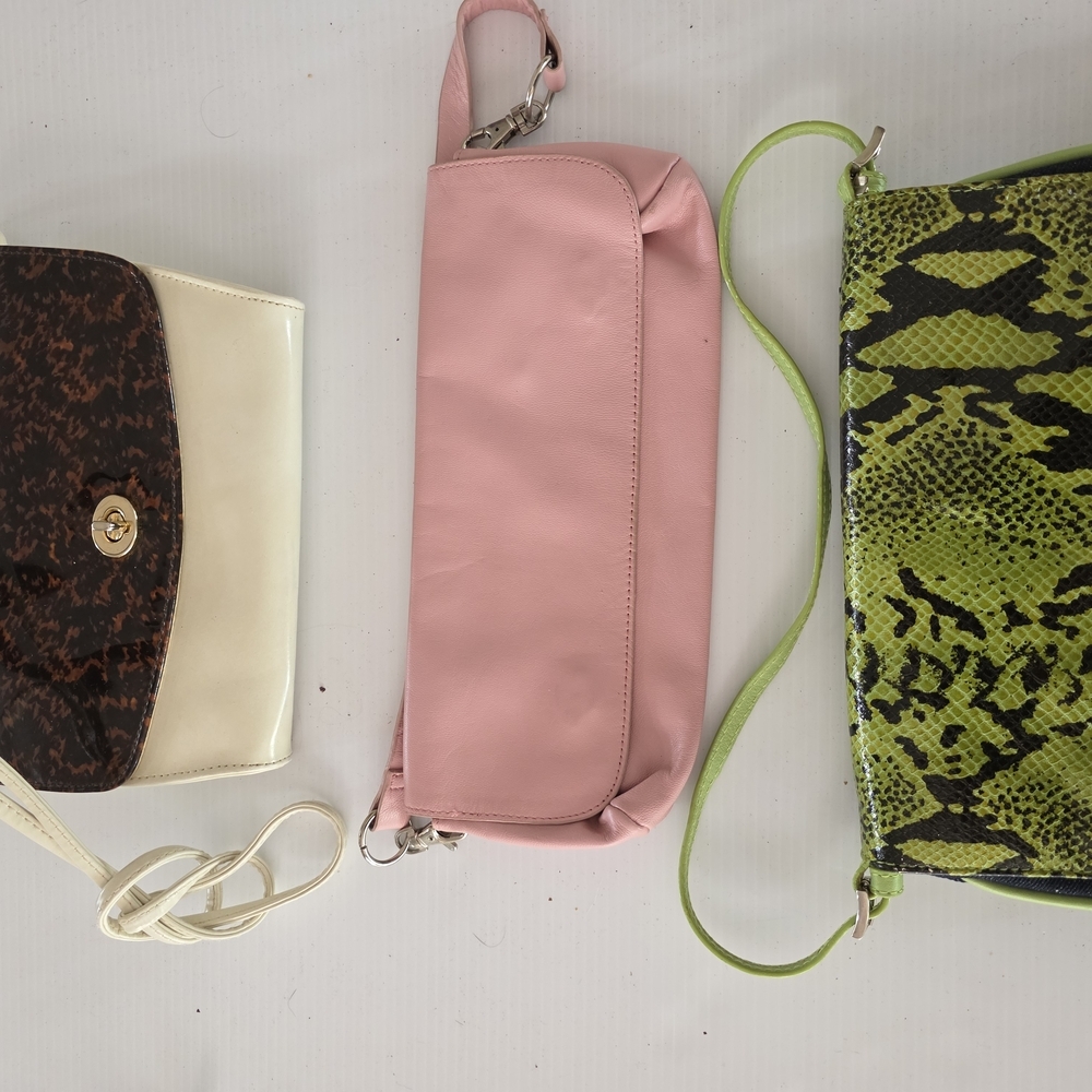 Pink Leather Clutch